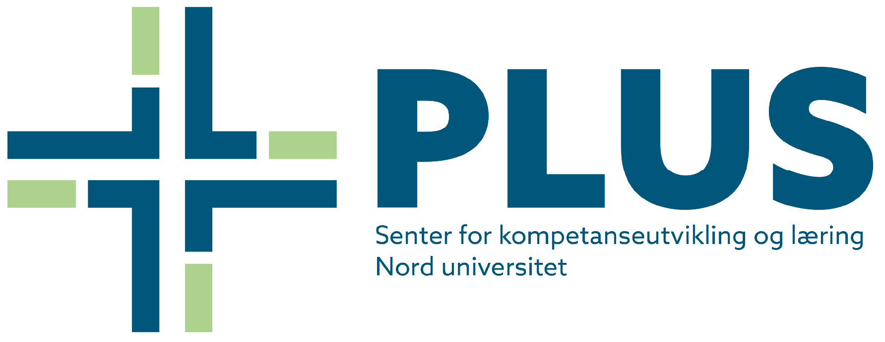 Plus-logo med teksten senter for kompetanseutvikling og læring, samt teksten nord universitet.