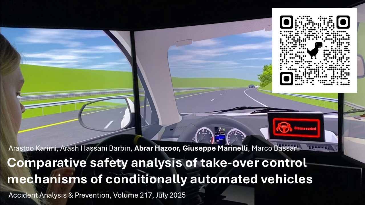 New achievement for TRAFIKKLAB: Article published on the journal “Accident Analysis & Prevention”